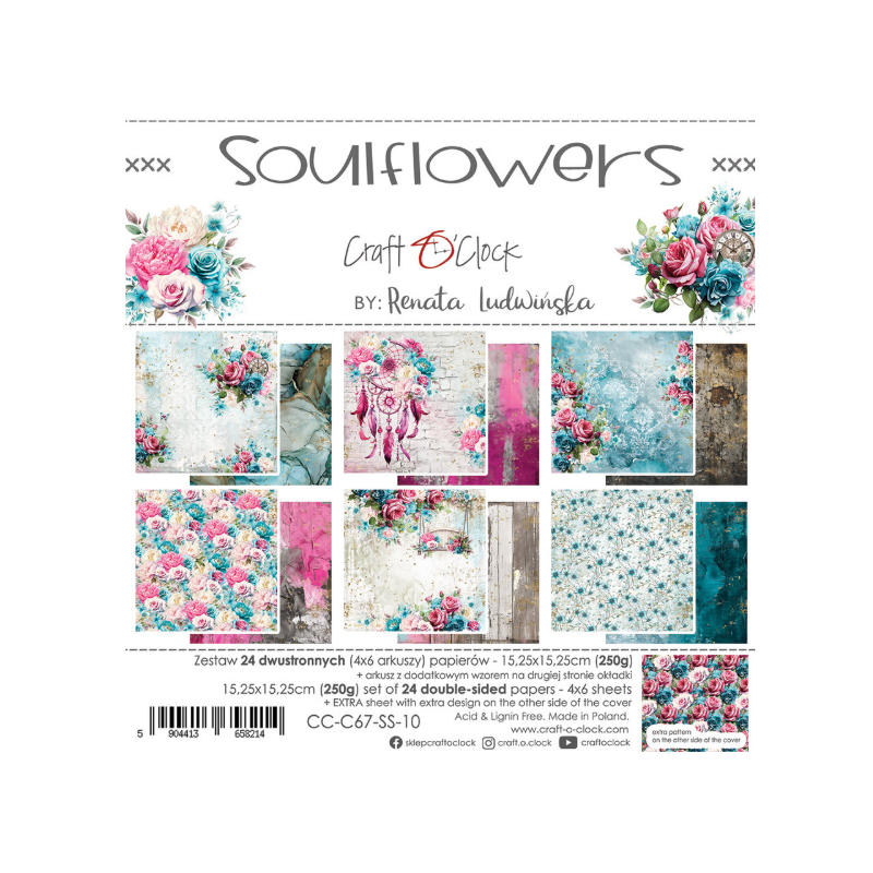 Craft O'Clock Soulflowers 6x6 Inch Paper Set CC-C67-SS-10