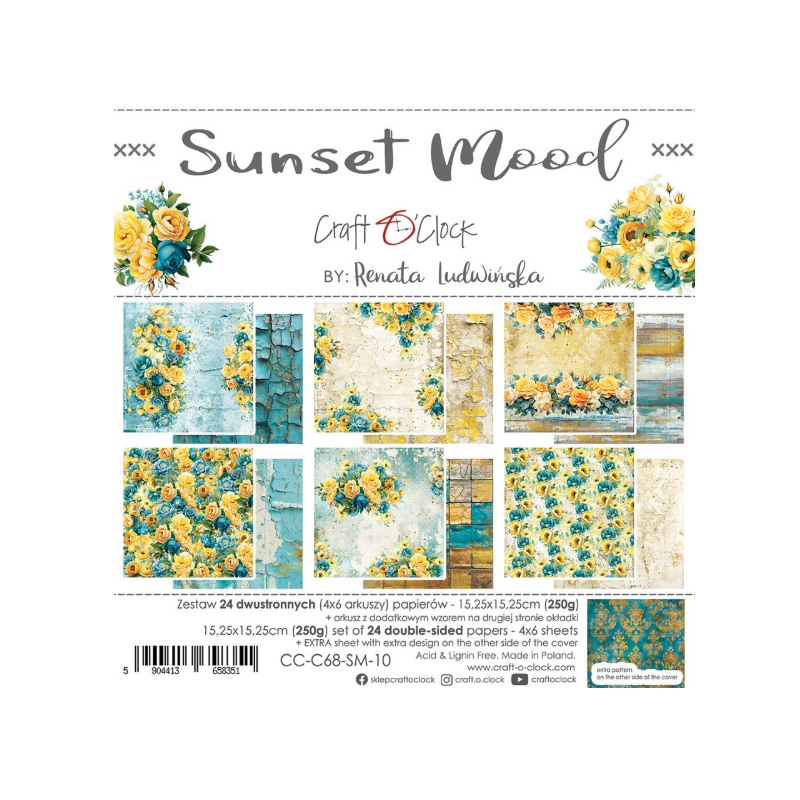 Craft O'Clock Sunset Mood 6x6 Inch Paper Set CC-C68-SM-10
