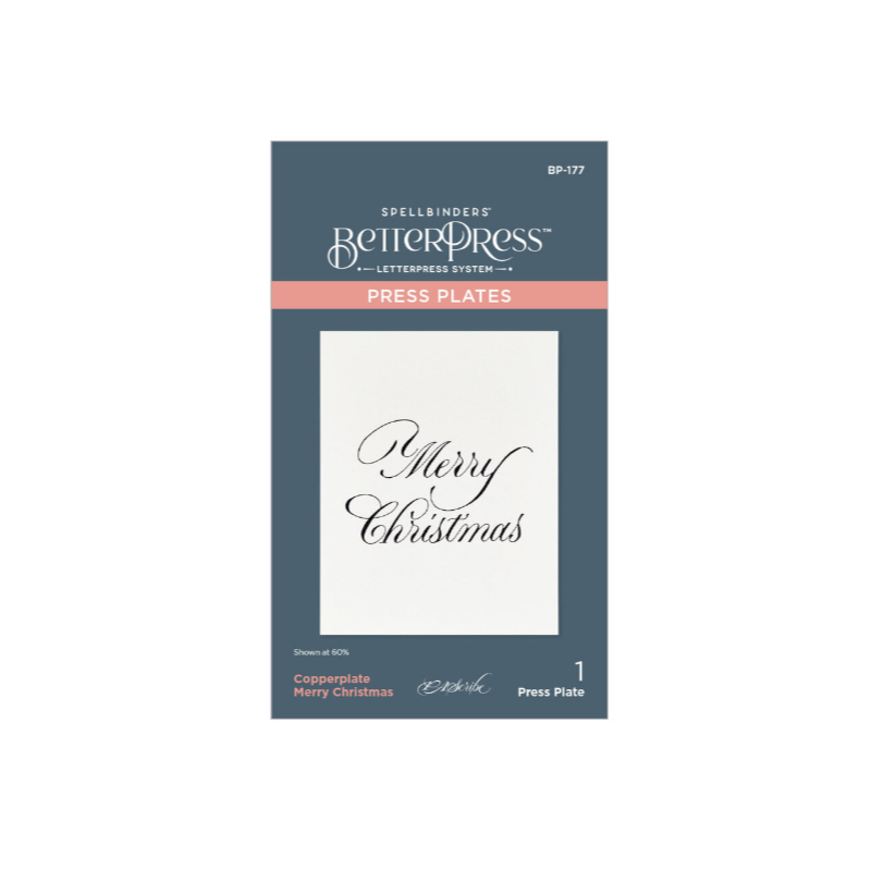 Spellbinders Copperplate Merry Christmas Press Plate BP-177