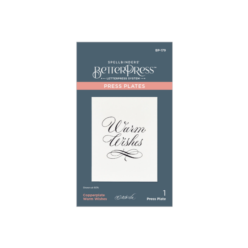 Spellbinders Copperplate Warm Wishes Press Plate BP-179