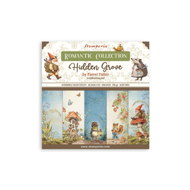 Stamperia 8x8 paper pad Hidden Grove