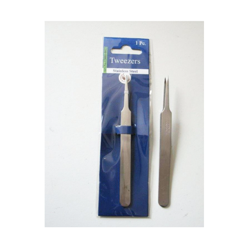 Tweezers, super fine tip straight, stainless steel, 12.3 cm