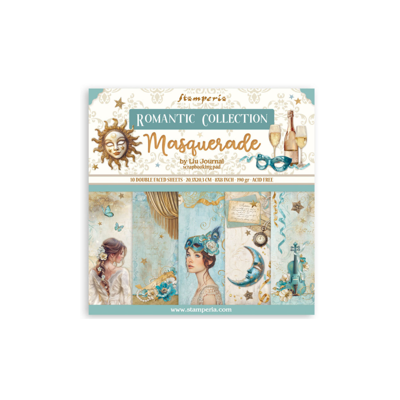 Stamperia 8x8 Masquerade  Paper Pack (SBBS121)