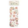 Stamperia House of Roses Rub-On 4x8,5 Inch Writings and Roses (DFLRB152)