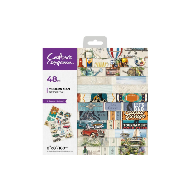 Crafters Companion 8x8 inch paper pad MODERN MAN