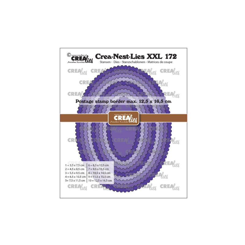 Crealies • Cutting Die Ovals With Postage Stamp Border