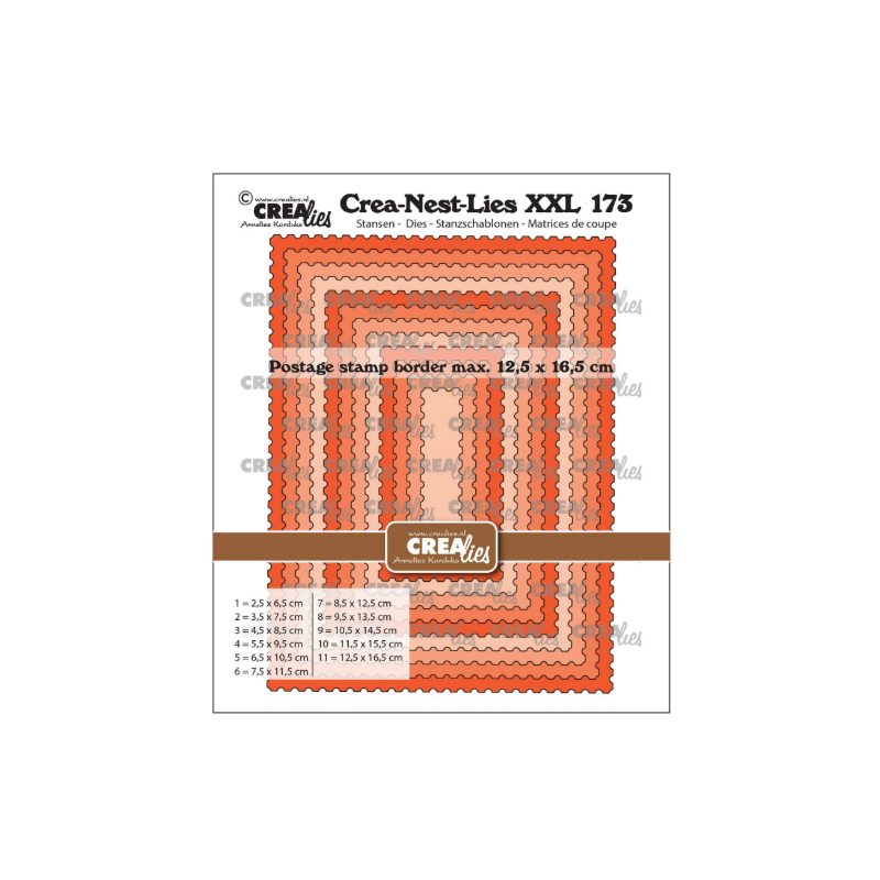 Crealies • Cutting Die Rectangles With Postage Stamp Border