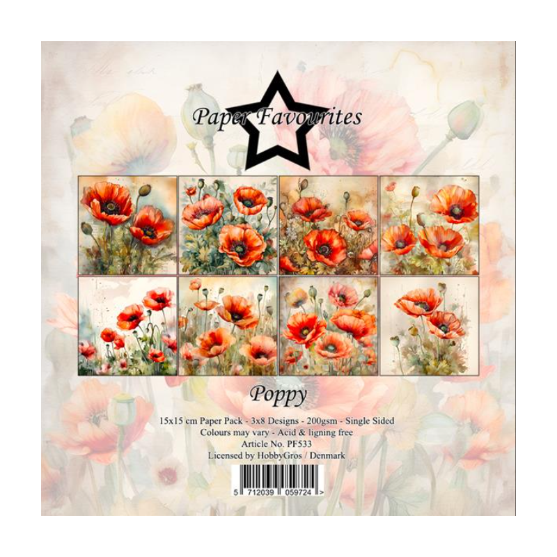 Paper Favourites 6x6 paper pad "Poppy" PF533