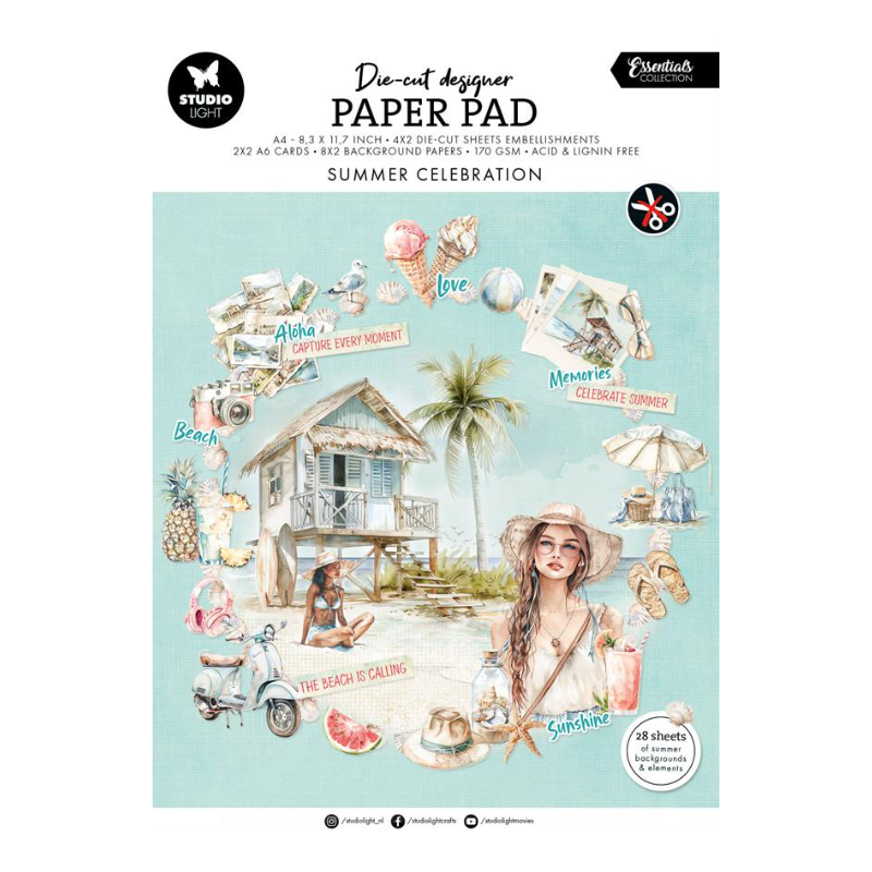 Studio Light Paper Pad "Die-Cut Paper Pad - Summer Celebration" SL-ES-DCPP311