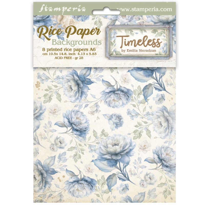 Stamperia 8 Rise paper 10,5x14,8 cm