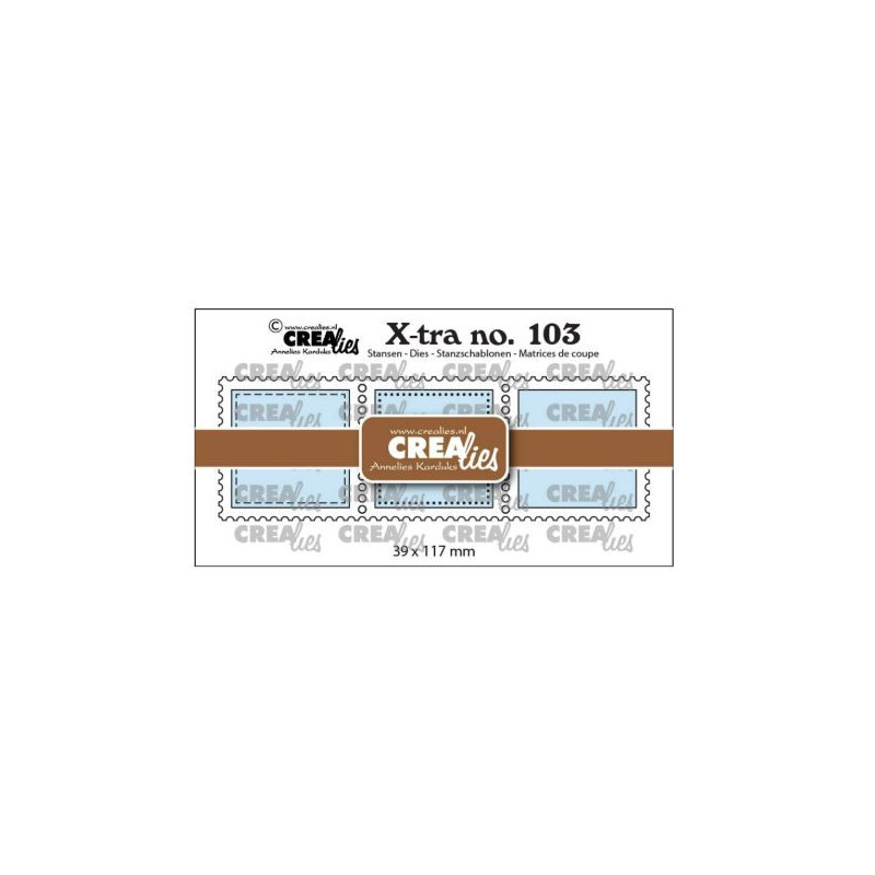 Crealies • Cutting Die 3 Postage Stamps Square In A Row