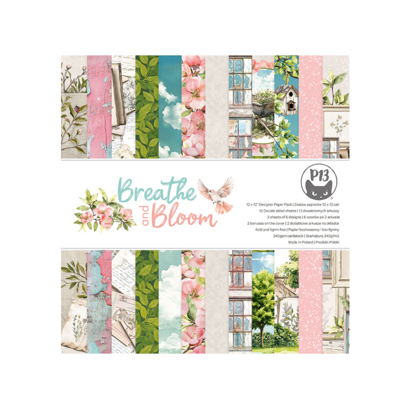 Breathe and Bloom 12x12 Inch Paper Pad (P13-BLO-08)