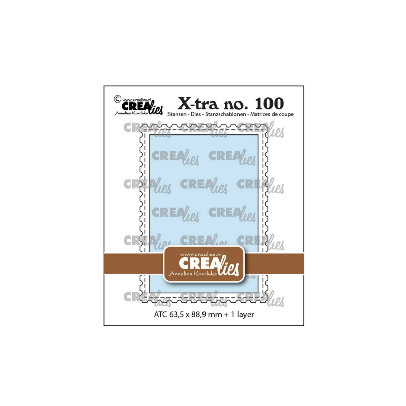 Crealies Xtra no. 100 ATC Dies With Postage Stamp Border CLXTRA100
