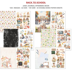 Ciao Bella - Junk Journal A4 Ephemera Book - Back to School A4 32/Pkg