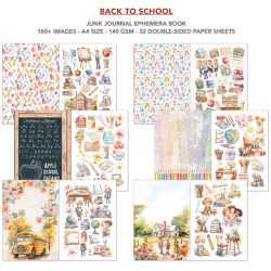 Ciao Bella - Junk Journal A4 Ephemera Book - Back to School A4 32/Pkg