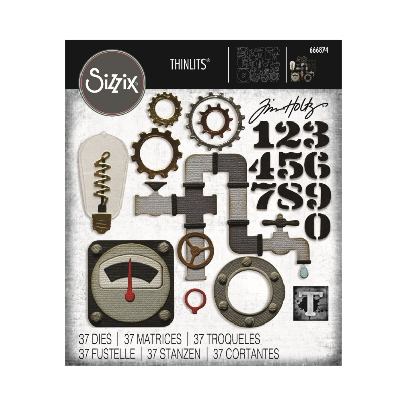 Sizzix • Thinlits 37pcs Die Set Vault Industrial by Tim Holtz