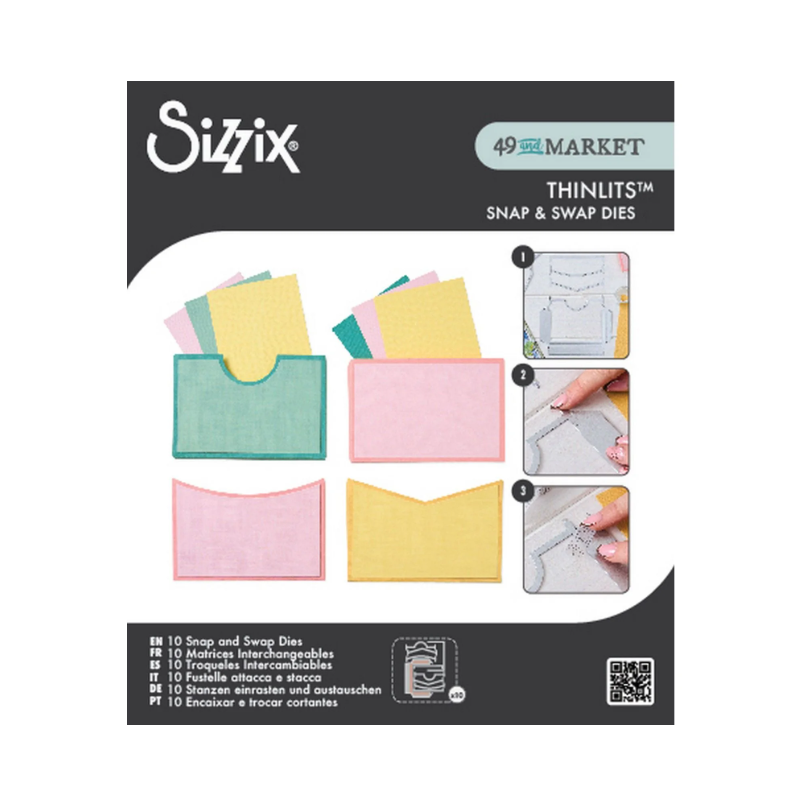 Sizzix • Thinlits Die Set 10pcs Snap and Swap Pockets by 49 and Market