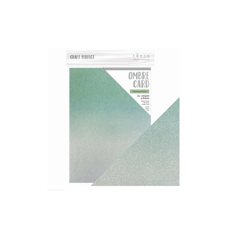 Craft Perfect • Glitter Card A4 250g Ombre Spring Meadow Opalescent Green 5 pcs