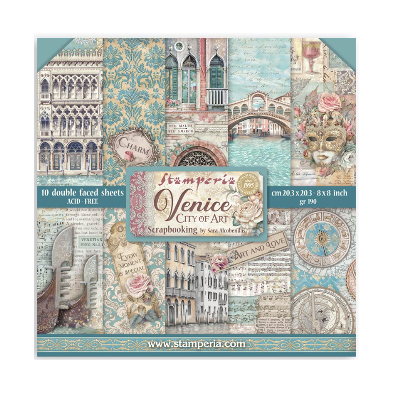 Stamperia 8X8 Venice City of ART Paper pack