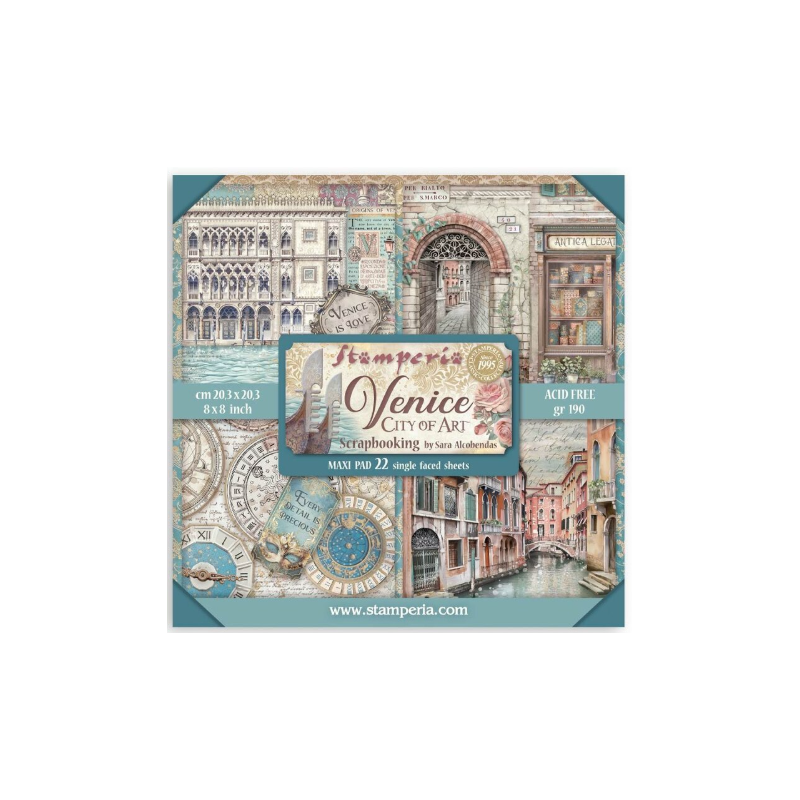 Stamperia Venice City of Art 8x8 Inch Paper Pack Maxi (Single Face) (SBBSXB14)