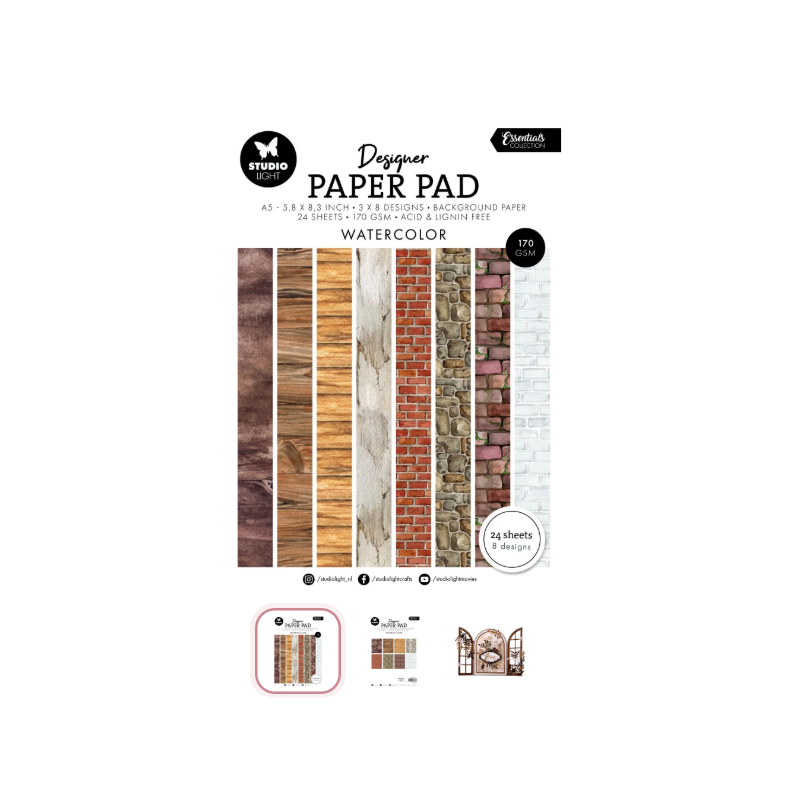 Studio Light • Essentials Designer Paper Pad Watercolor A5