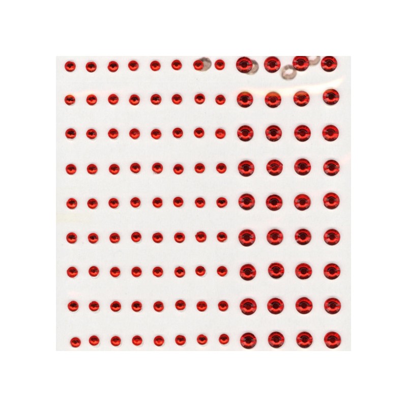 Vaessen Self-adhesive pearls 3-5mm x108 red diamant
