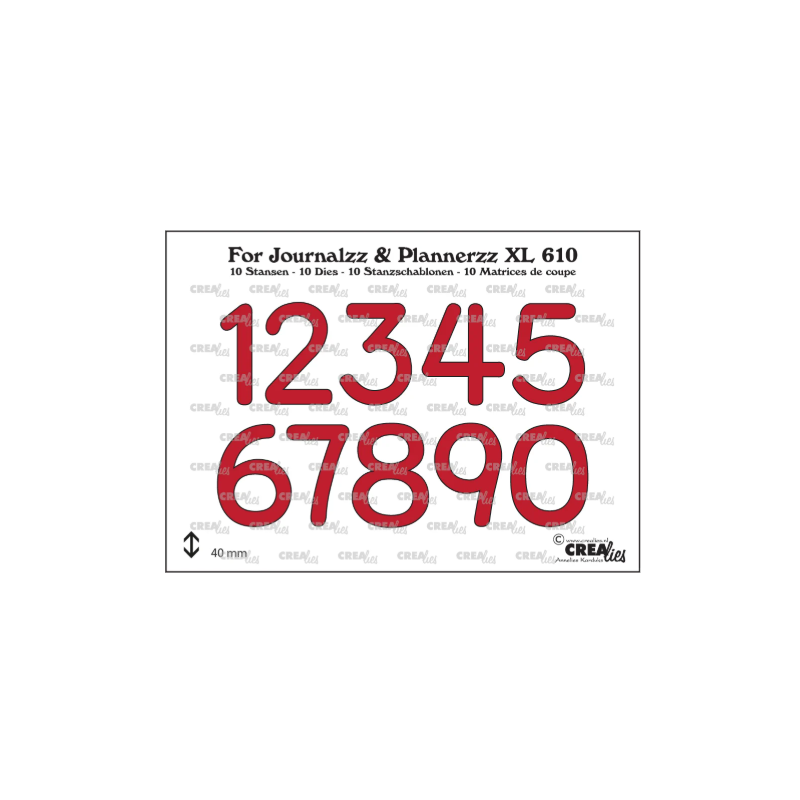 Crealies • Cutting Dies For Journalzz & Plannerzz Numbers XL No. 04