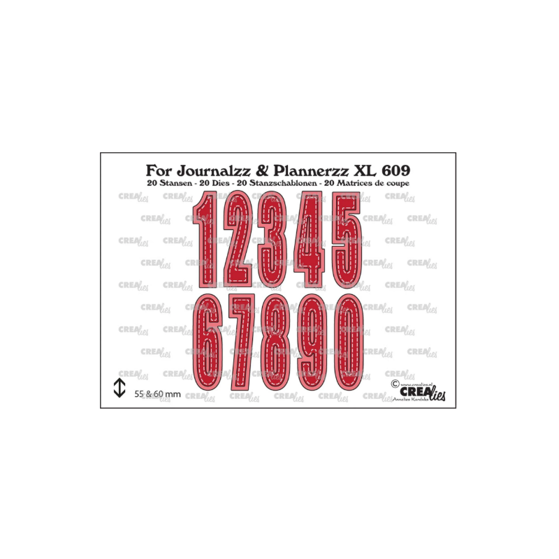 Crealies • Cutting Dies For Journalzz & Plannerzz Numbers XL with Shadow No. 03