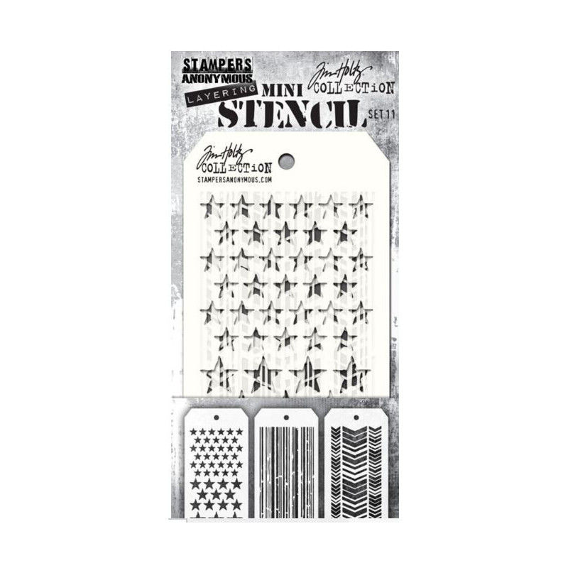 Tim Holtz Stencil  Mini Stencil Set 11 MST011