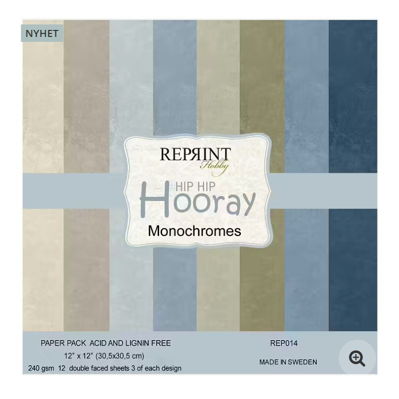 Reprint Monochromes 12x12 Hipp Hipp Hooray