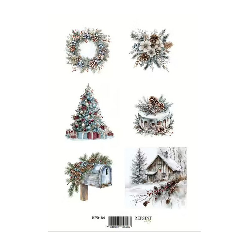 Reprint Papper Klippark - Christmas time - A4