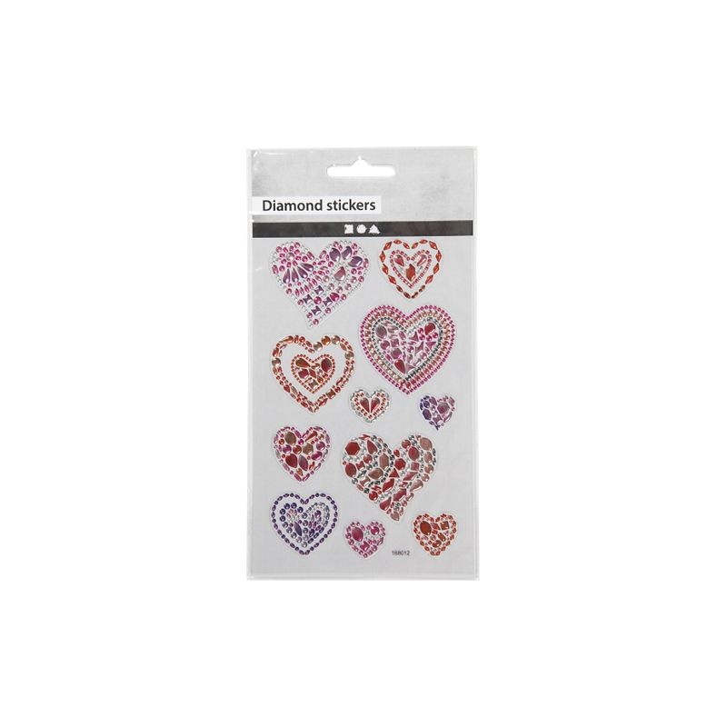 Tools Diamond Stickers, Hjärtan, 15x16,5 cm, 1 Ark