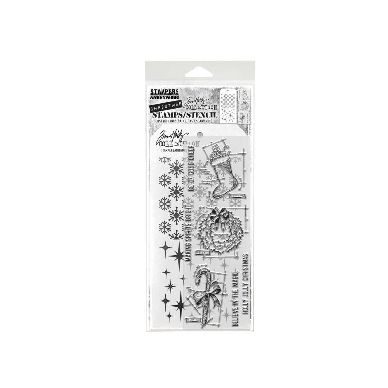 Stampers Anonymous Blueprint Christmas 1 Tim Holtz Stamps/Stencil (THMM191)