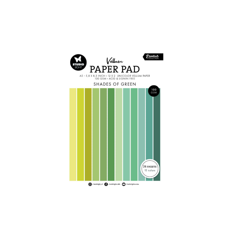 Studio Light • A5 Essentials Vellum Paper Pad Unicolor Paper Green