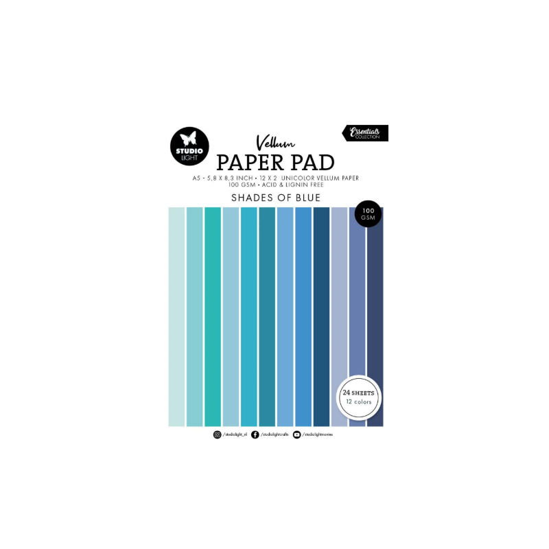 Studio Light • A5 Essentials Vellum Paper Pad Unicolor Blue