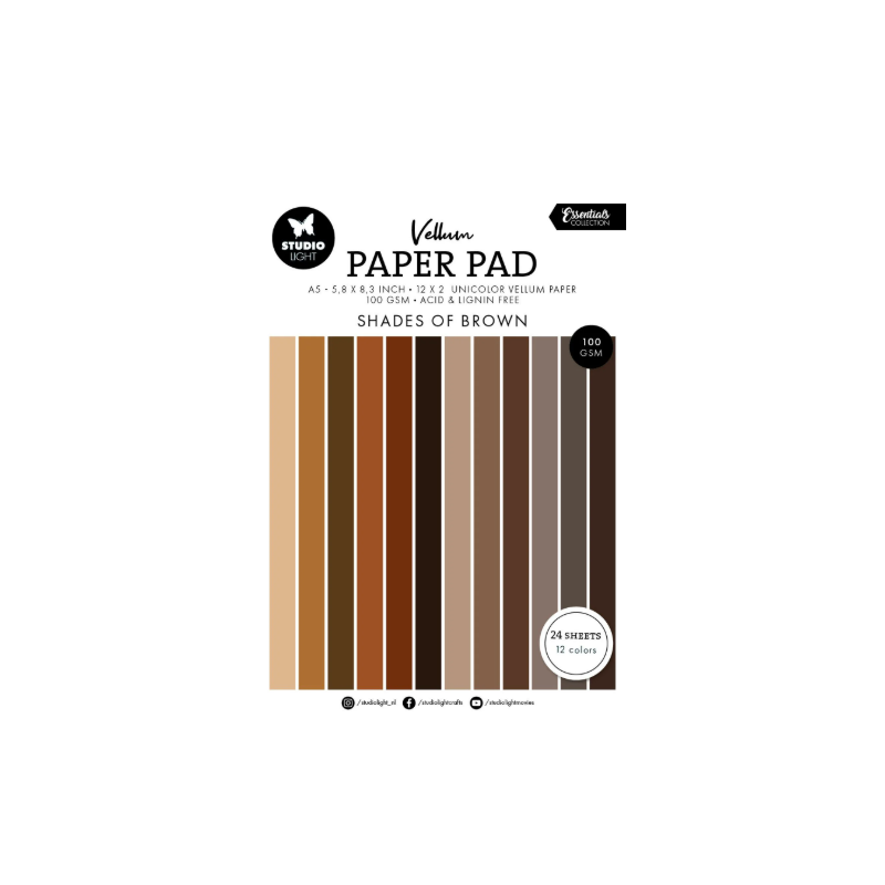 Studio Light • A5 Essentials Vellum Paper Pad Unicolor Brown