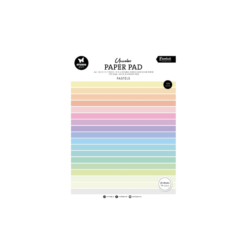 Studio Light • A4 Essentials Unicolor Paper Pad Pastels Tones