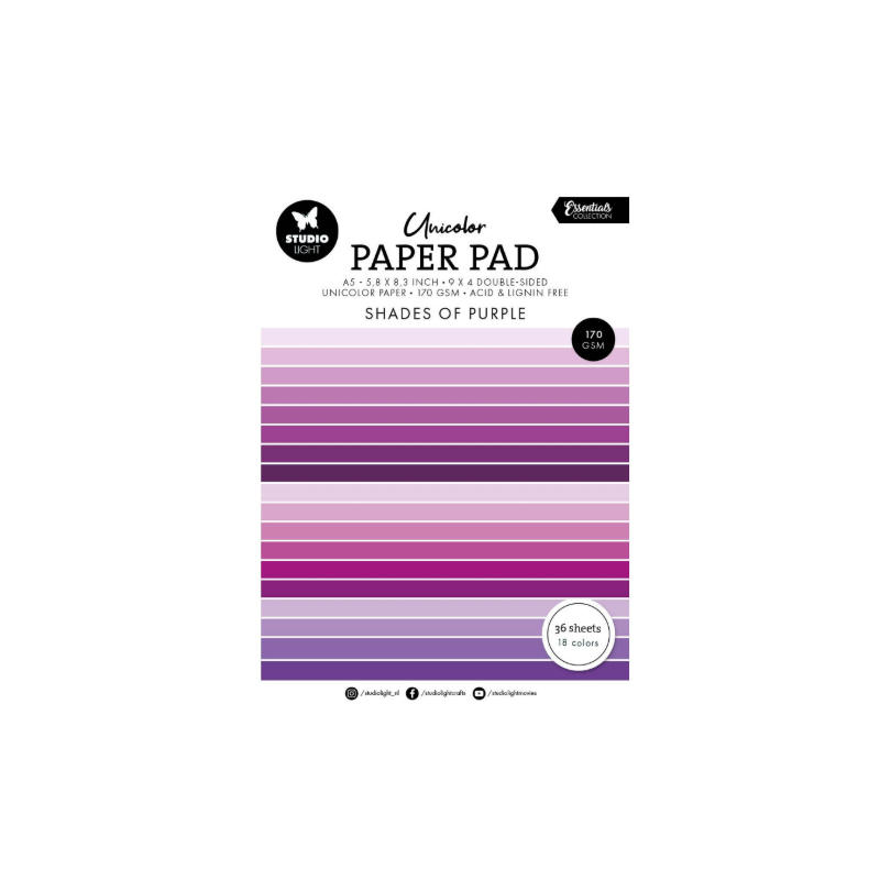 Studio Light • A5 Essentials Unicolor Paper Pad Shades of Purple