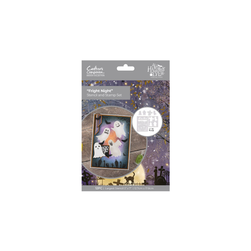 Crafter's Companion Stencil & Stamp Set, All Hallows Eve - Fright Night