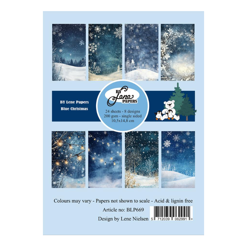 BY Lene A6 Paperpad "Blue Christmas" BLP669
