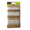 Vaessen Creative • Assortiment Jute ribbon/Lace Naturel/Ivory 3pcs 1m