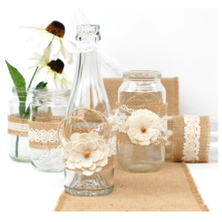 Vaessen Creative • Assortiment Jute ribbon/Lace Naturel/Ivory 3pcs 1m