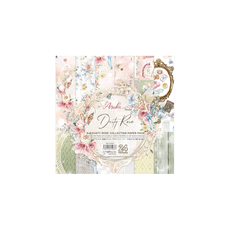 Asuka Studio Double-Sided Paper Pack 6"X6" 24/Pkg-Dusty Rose -MP-61068