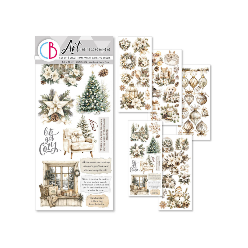 Ciao Bella Art Stickers Winter Season transparent adhesive sheets 5/Pkg