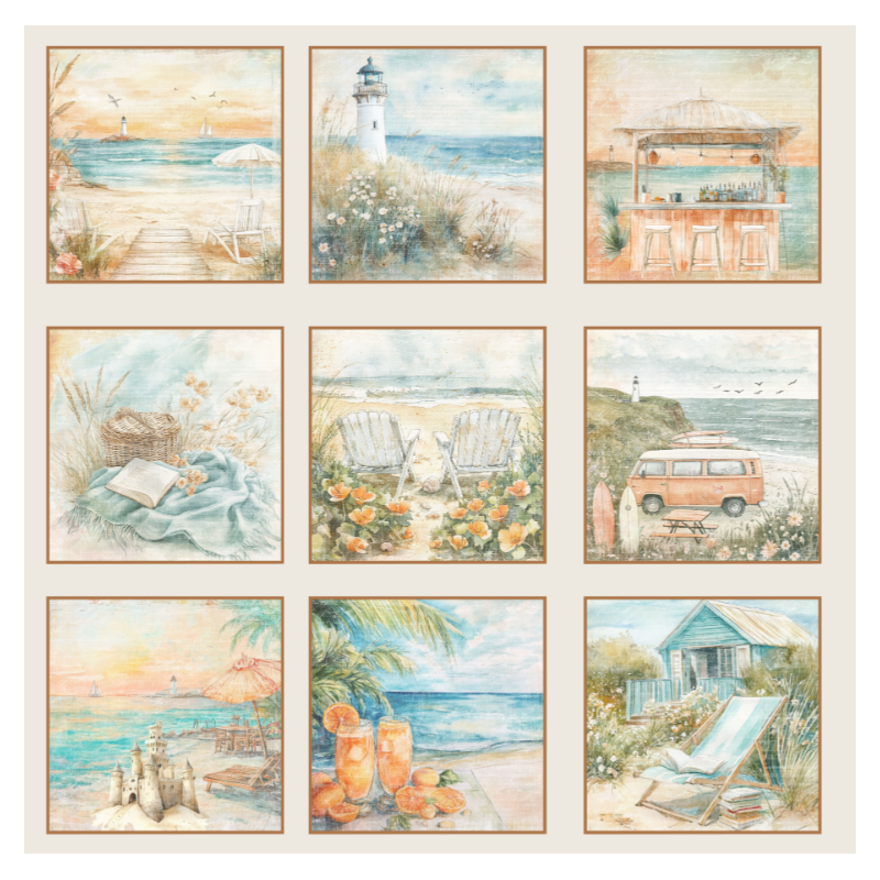 Reprint - The Beach Tags - 12x12 (30,5 x 30,5 cm)