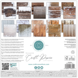 Craft Consortium Essential Craft Papers 12x12 Inch Paper Pad Frosted Wood (CCEPAD036)