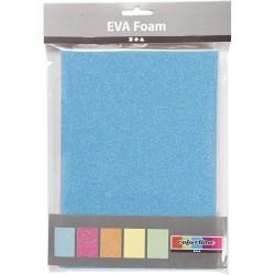 A5 Foam, tjocklek 2 mm, mixade färger, Glitter - Neon, 5ark