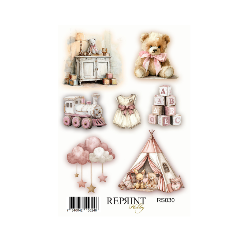 Reprint Happiness Baby Girl 10x20cm Stickers (RS030)