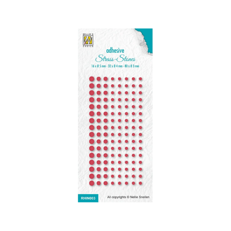 Nellie's Choice • Self-Adhesive Rhinestones Ø3-5mm Christmas Red 128pcs