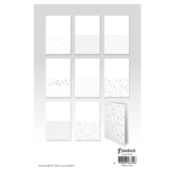 Studio Light • Essentials Foiled Cards Silver patterns 24st kortbaser A6